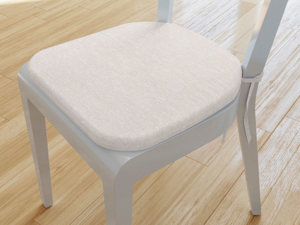 Zaokrąglona poduszka na krzesło 39x37 cm Kanafas - wzór 096 naturalna