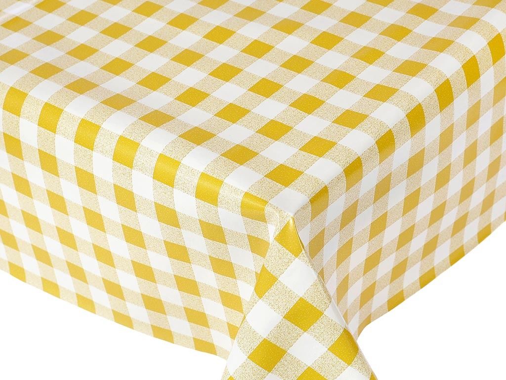 Cerata na stół na metry - żółta kratka