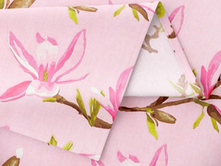Podkładka na stół z płótna bawełnianego - różowe magnolie - 2szt.