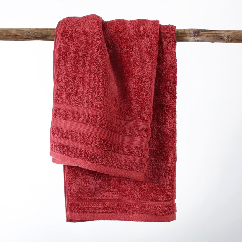Miękki ręcznik z bawełny organicznej - czerwony