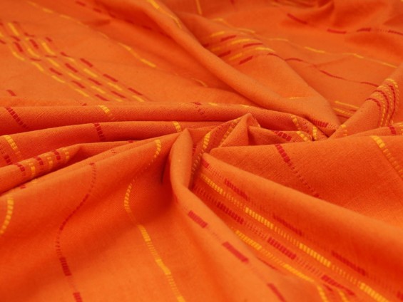Mocna tkanina bawełniana Kanafas 230 g/m2 - pomarańczowe pasy - szer. 150cm