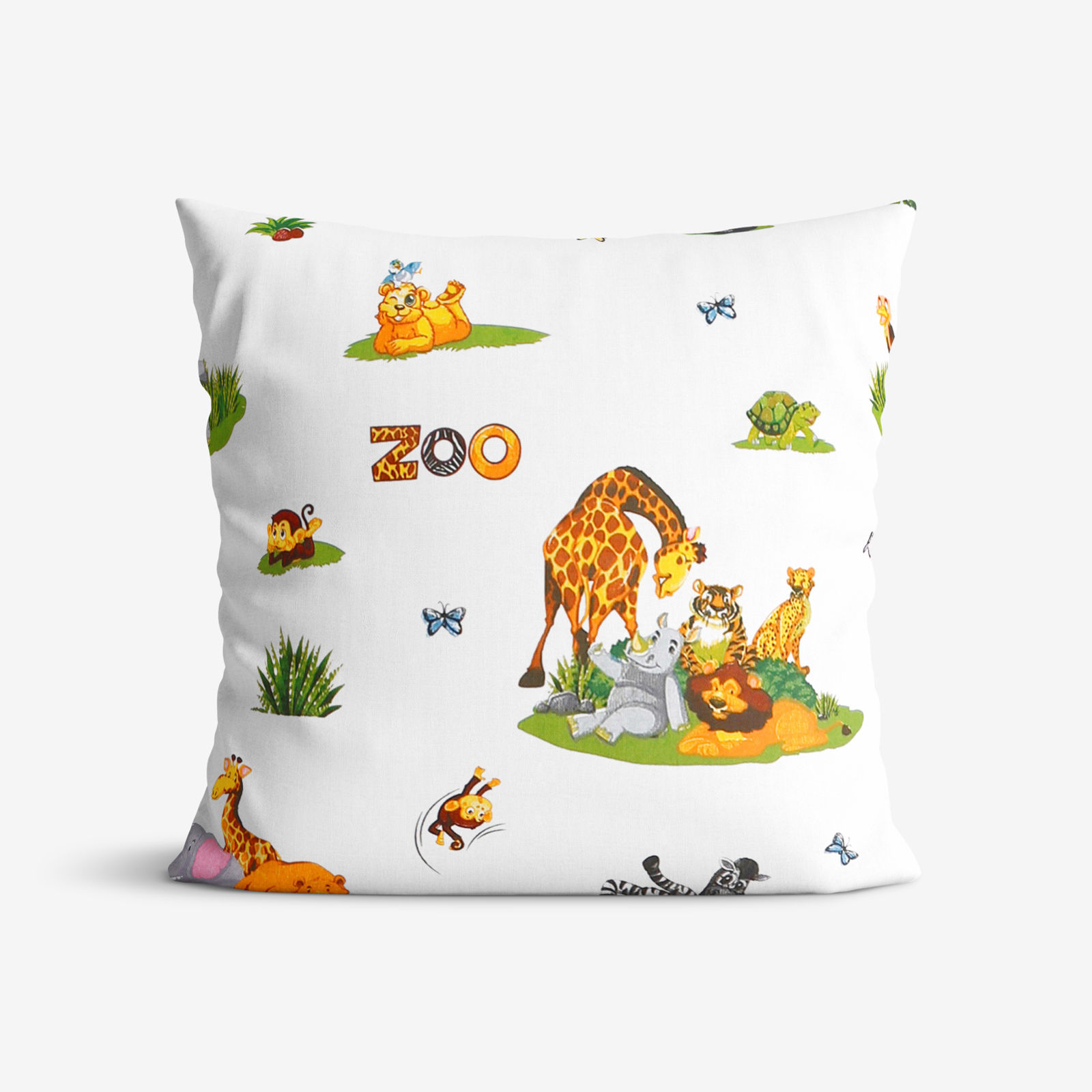 Poszewka na poduszkę bawełniana dla dzieci - ogród zoologiczny