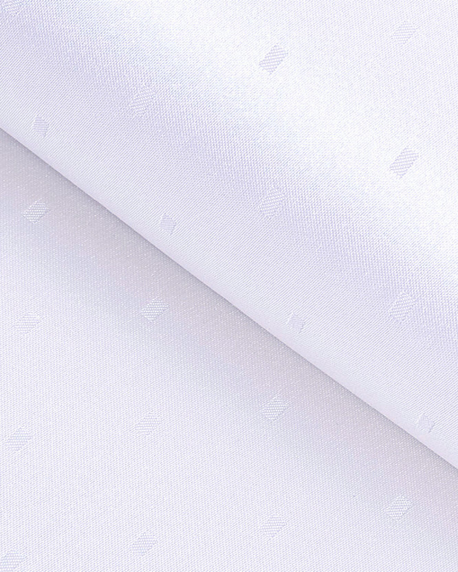 Luksusowa tkanina obrusowa plamoodporna - biała z fioletowym odcieniem z błyszczącymi prostokątami