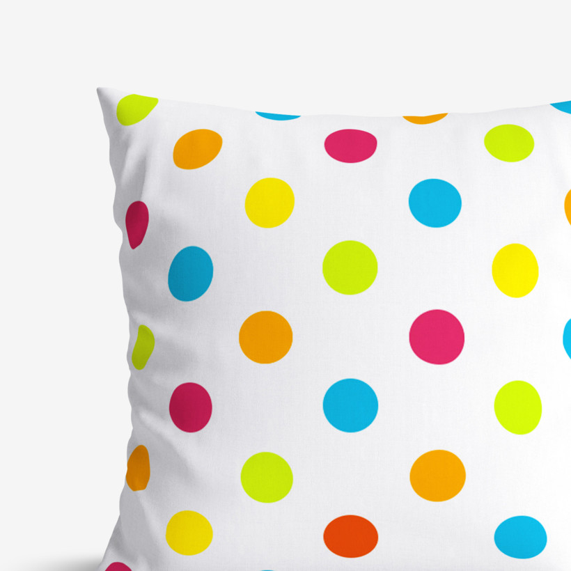 Poszewka na poduszkę bawełniana dla dzieci - duże kolorowe kropki