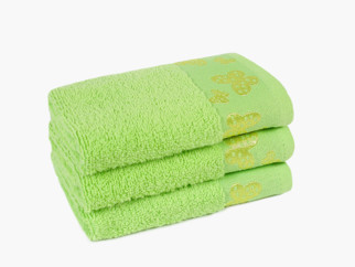 Dziecięcy ręcznik frotte Motyle 30x50 cm - zielony