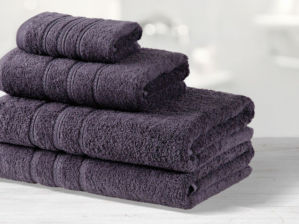 Ręcznik kąpielowy frotte Lara - ciemnoszaro-fioletowy