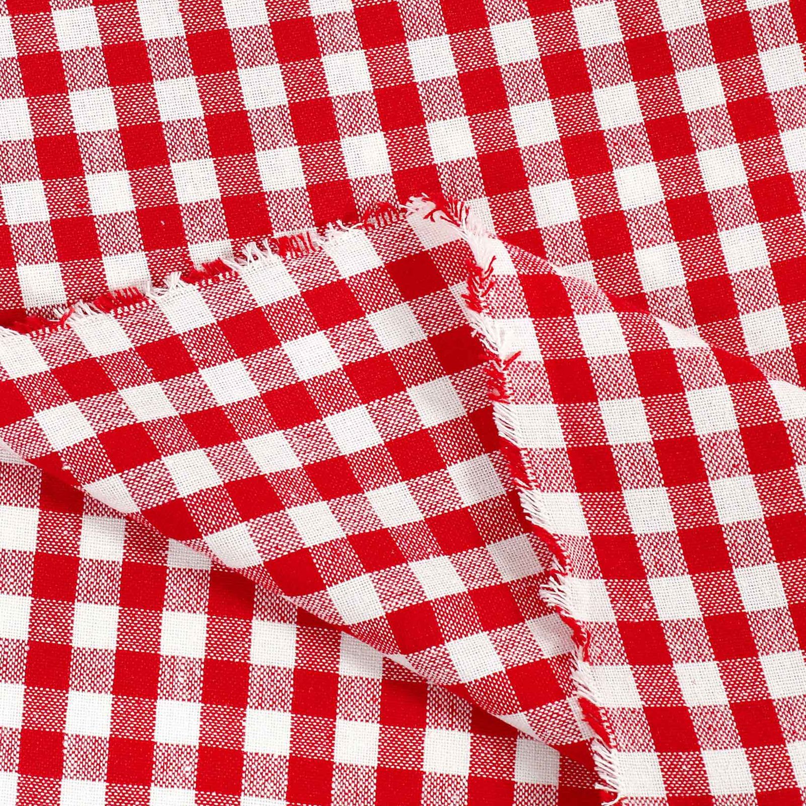 Mocna tkanina bawełniana Kanafas 230 g/m2 - mała czerwono-biała kratka