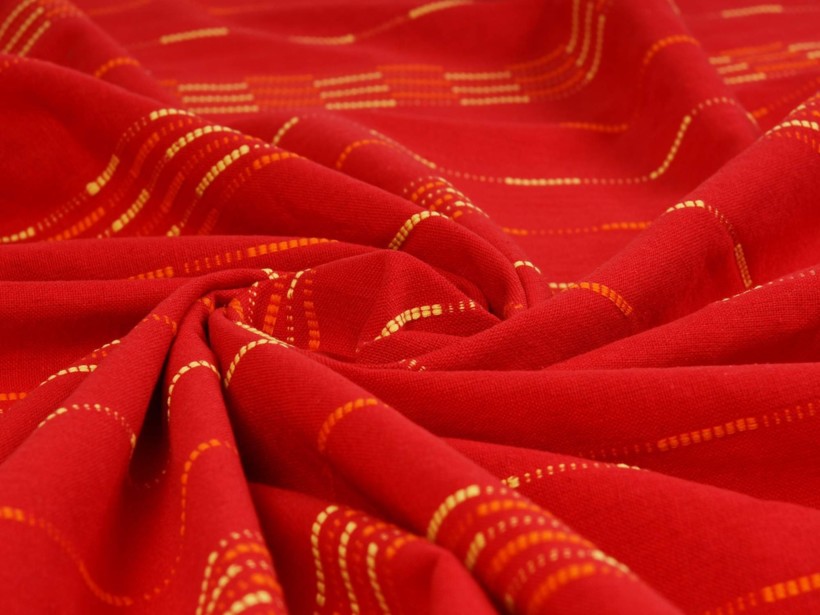Mocna tkanina bawełniana Kanafas 230 g/m2 - czerwone pasy