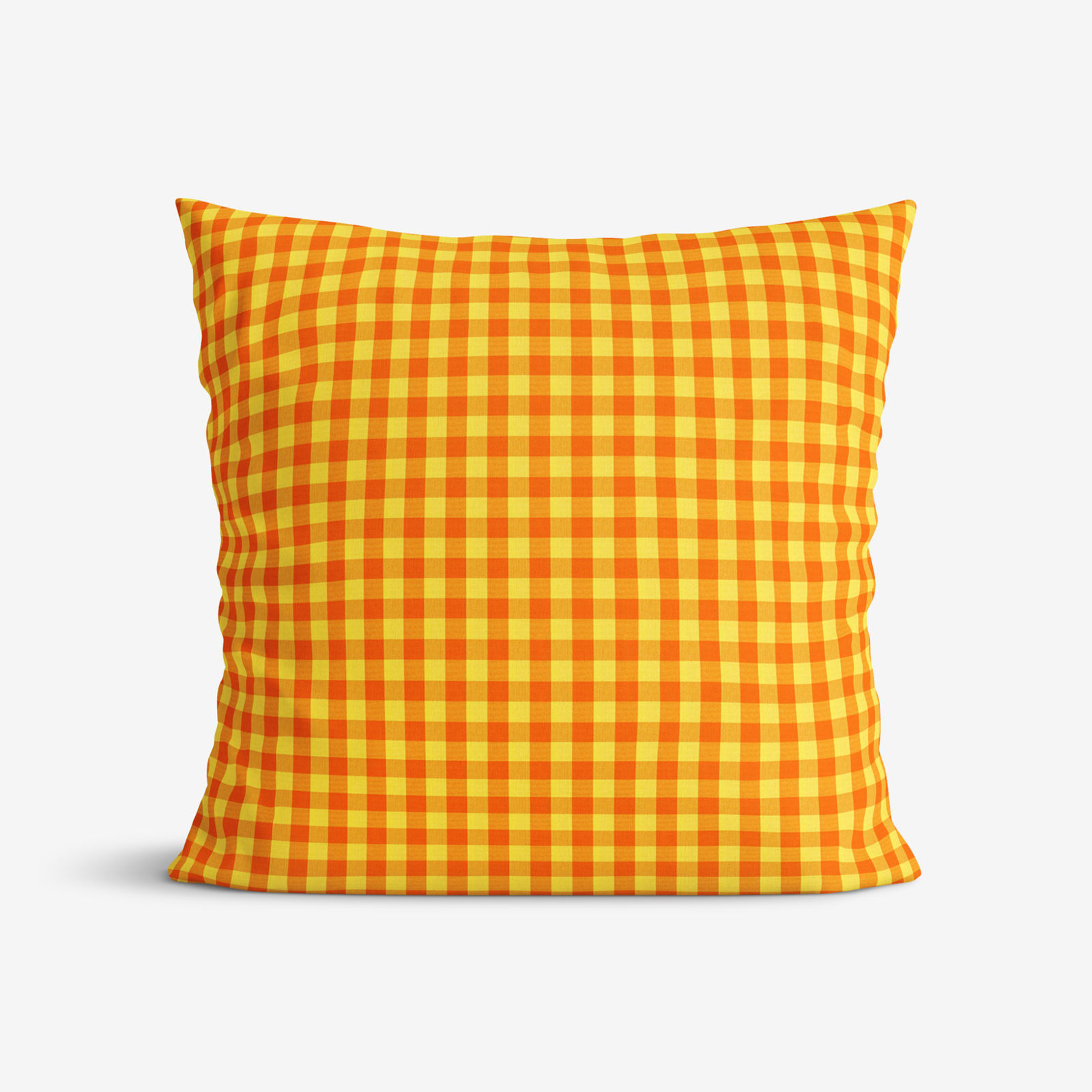 Poszewka na poduszkę bawełniana Kanafas - mała pomarańczowo-żółta kratka
