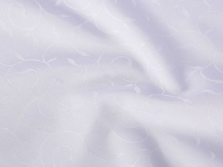 Luksusowy obrus owalny plamoodporny - biały z fioletowym odcieniem z dużymi ornamentami