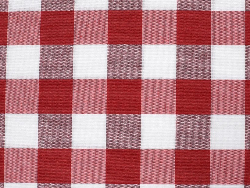 Tkanina dekoracyjna Menorca - duża czerwono-biała kratka