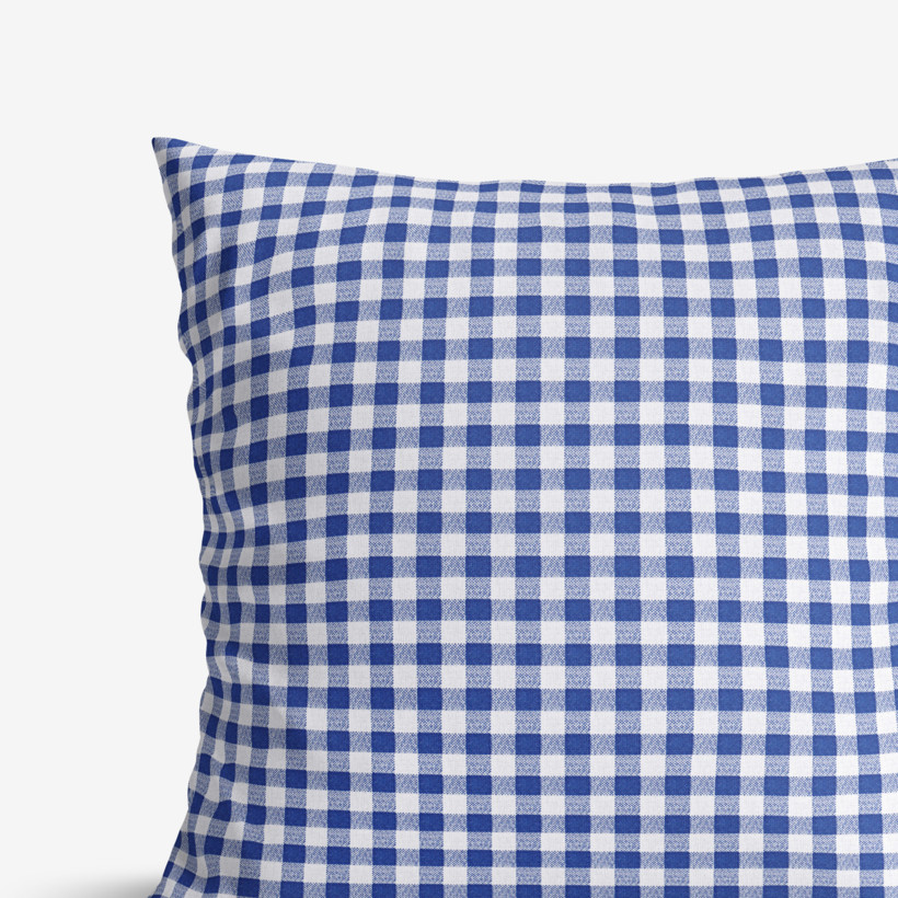 Poszewka na poduszkę bawełniana - niebiesko-biała kratka