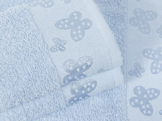 Dziecięcy ręcznik frotte Motyle 30x50 cm - błękitny