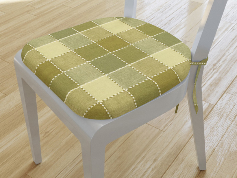 Zaokrąglona poduszka na krzesło 39x37 cm Kanafas - duża kostka do szczepienia oliwek