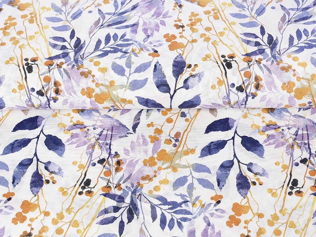 Tkanina dekoracyjna Loneta - malowane liście