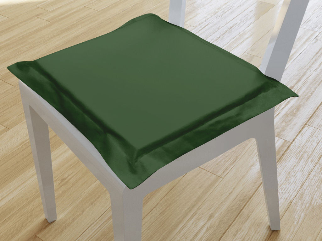 Kwadratowa poduszka na krzesło z ozdobną kantą 38x38 cm Suzy - ciemnozielona starý