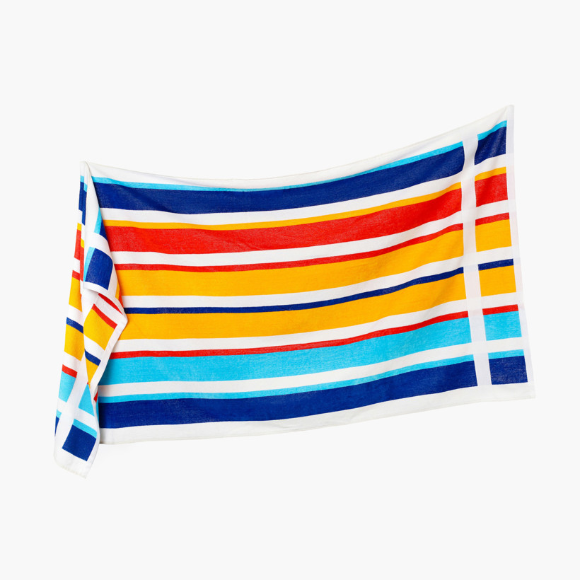 Duży ręcznik plażowy 90x180 cm - kolorowe pasy