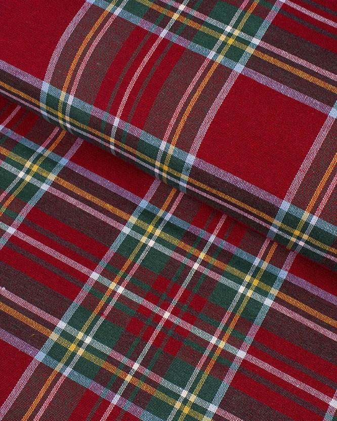 Tkanina dekoracyjna Loneta świąteczna - duża czerwona kratka