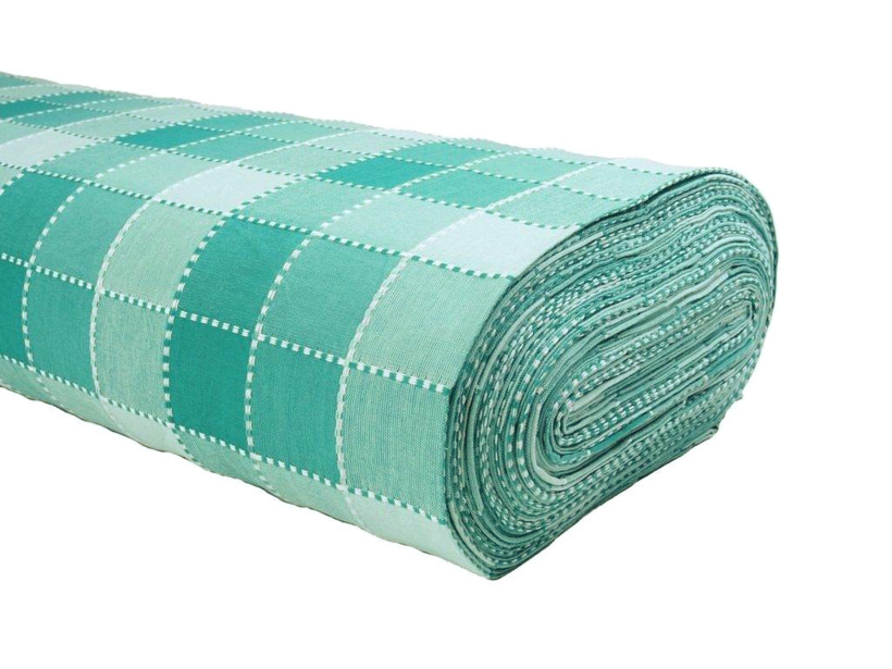 Mocna tkanina bawełniana Kanafas 230 g/m2 - duża kratka odcienie turkusu