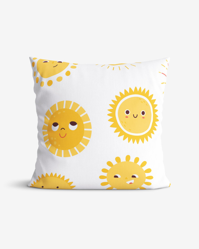 Poszewka na poduszkę bawełniana dla dzieci - uśmiechnięte słoneczka