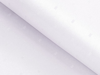 Luksusowy obrus owalny plamoodporny - biały z fioletowym odcieniem z błyszczącymi prostokątami