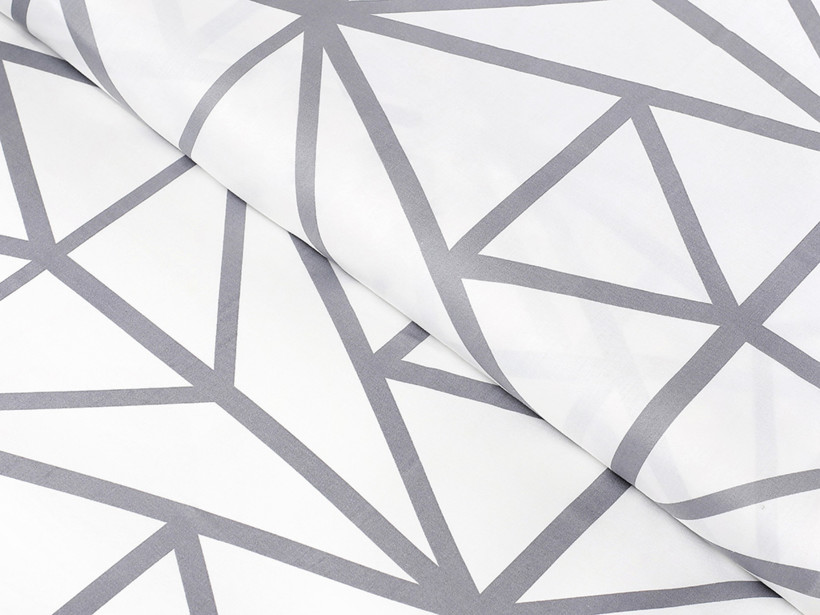 Satyna bawełniana Deluxe na metry - szare kształty geometryczne na białym