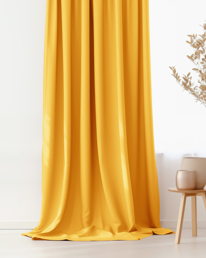 Zasłona dekoracyjna Rongo na taśmie - żółta