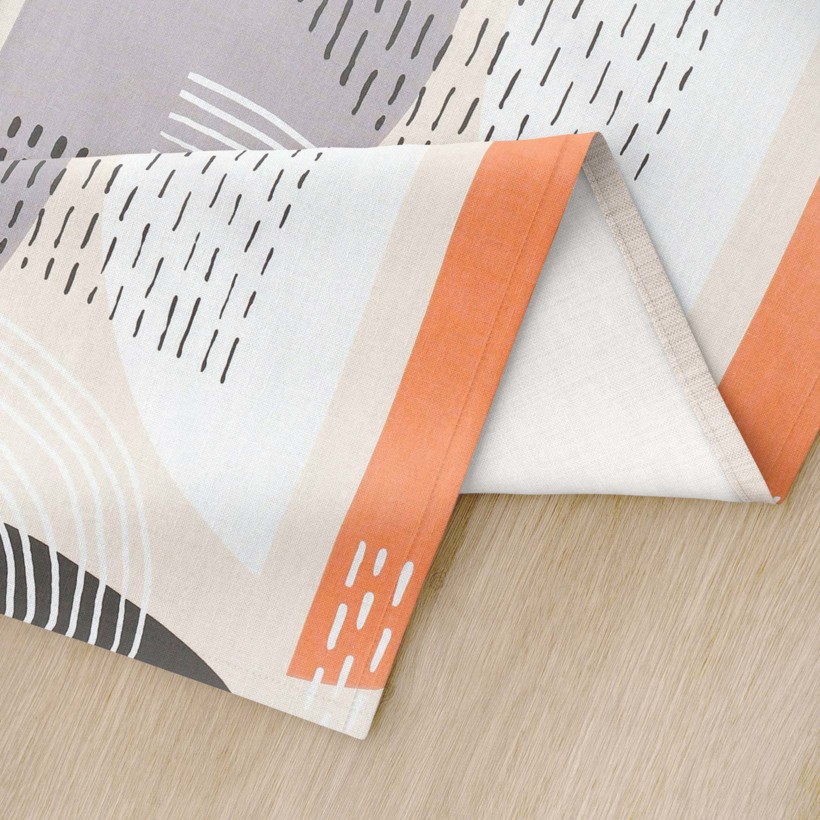 Bieżnik na stół z płótna bawełnianego - kolorowe abstrakcyjne kształty