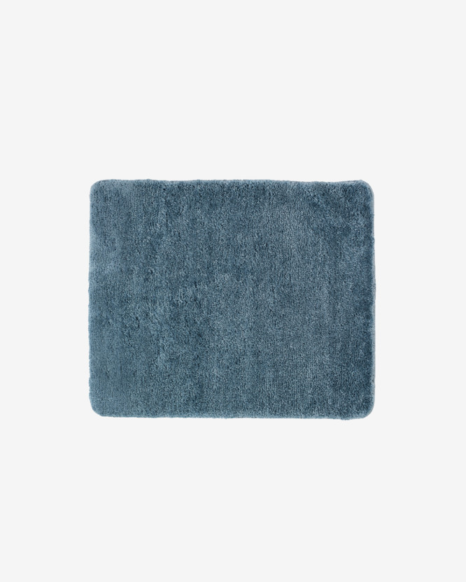 Dywanik łazienkowy z długim włosiem - niebieski 50x60 cm