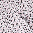Pościel bawełniana - różowo-szare trójkąty
