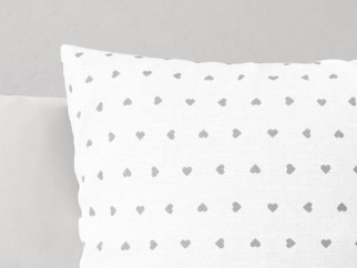 Poszewka na poduszkę dekoracyjna Loneta - szare serca na białym