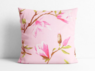 Poszewka na poduszkę bawełniana - różowe magnolie