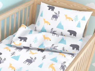 Pościel bawełniana do łóżeczka - malowane polarne zwierzęta