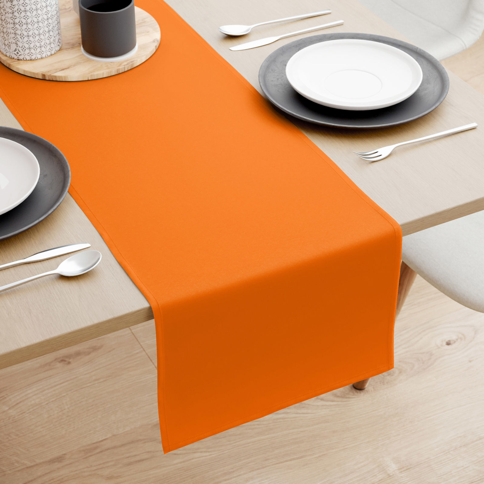 Bieżnik na stół z płótna bawełnianego - pomarańczowy