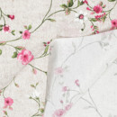 Zasłona dekoracyjna Loneta na wymiar - pnące róże na naturalnym