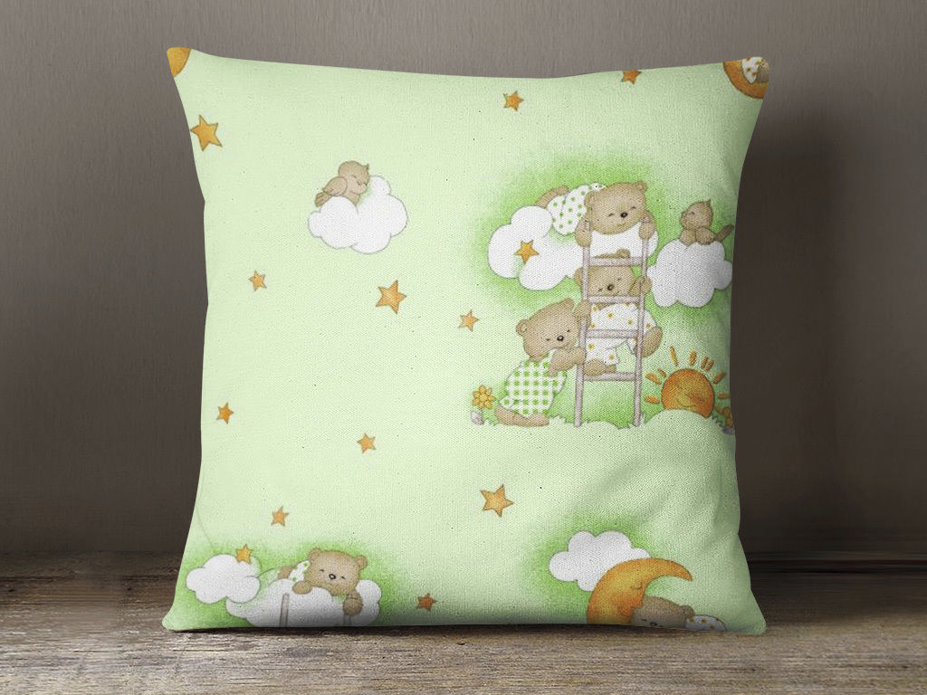 Poszewka na poduszkę bawełniana dla dzieci - miśki na księżycu