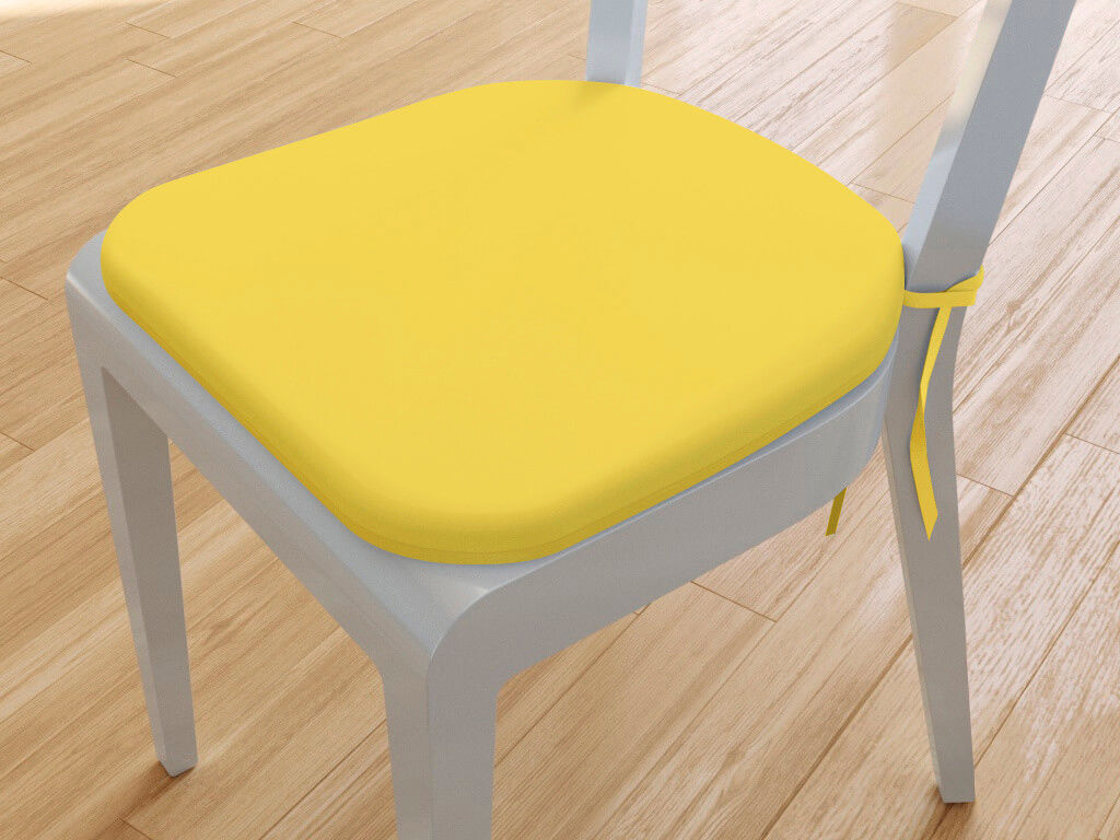 Zaokrąglona poduszka na krzesło 39x37 cm Suzy - żółta