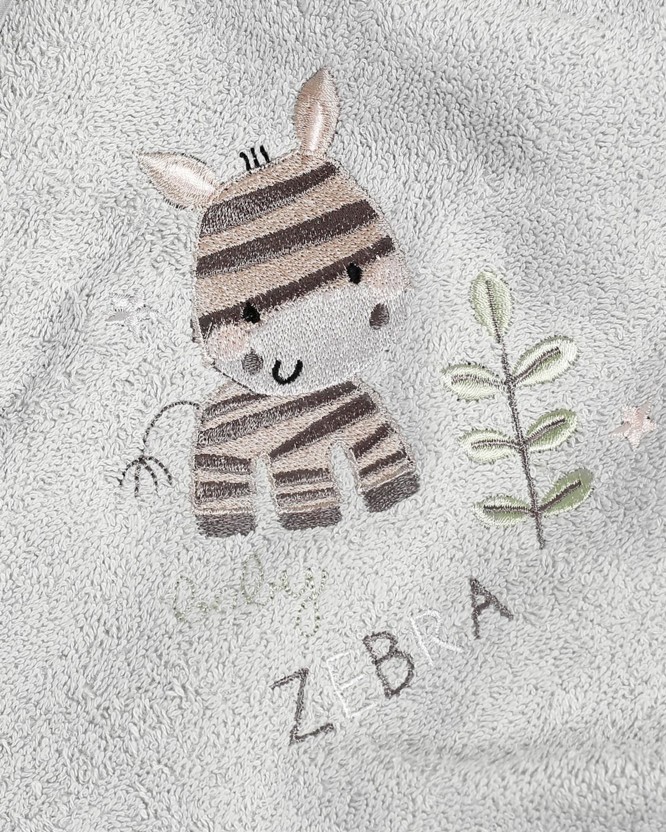 Ręcznik dziecięcy LILI 100x100 cm szary -  zebra