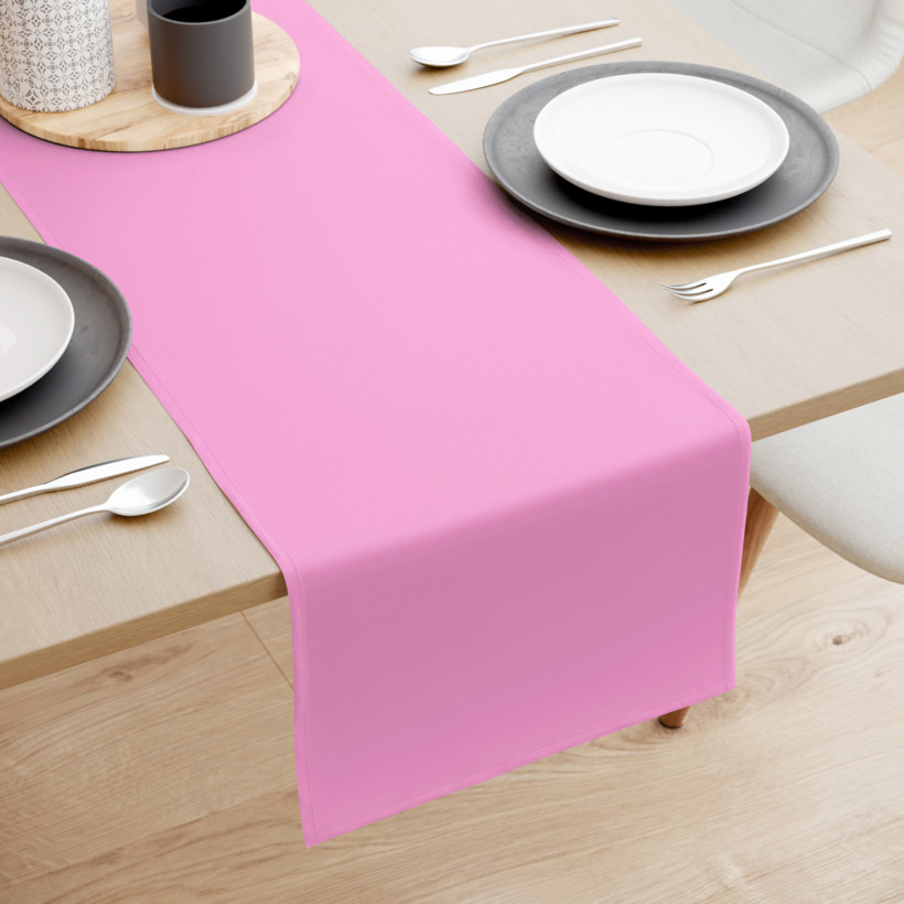 Bieżnik na stół z płótna bawełnianego - różowy