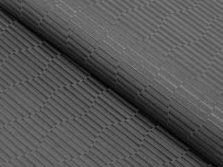Tkanina obrusowa plamoodporna - wełna shaggy w kolorze ciemnoszarym - szer. 160 cm