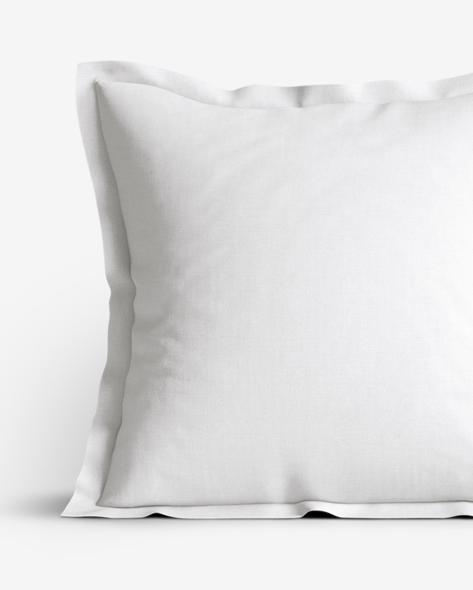 Poszewka na poduszkę z ozdobną kantą dekoracyjna Loneta - biała