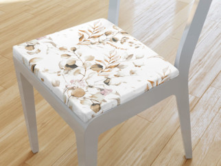Kwadratowa poduszka na krzesło 38x38 cm - brązowy eukaliptus