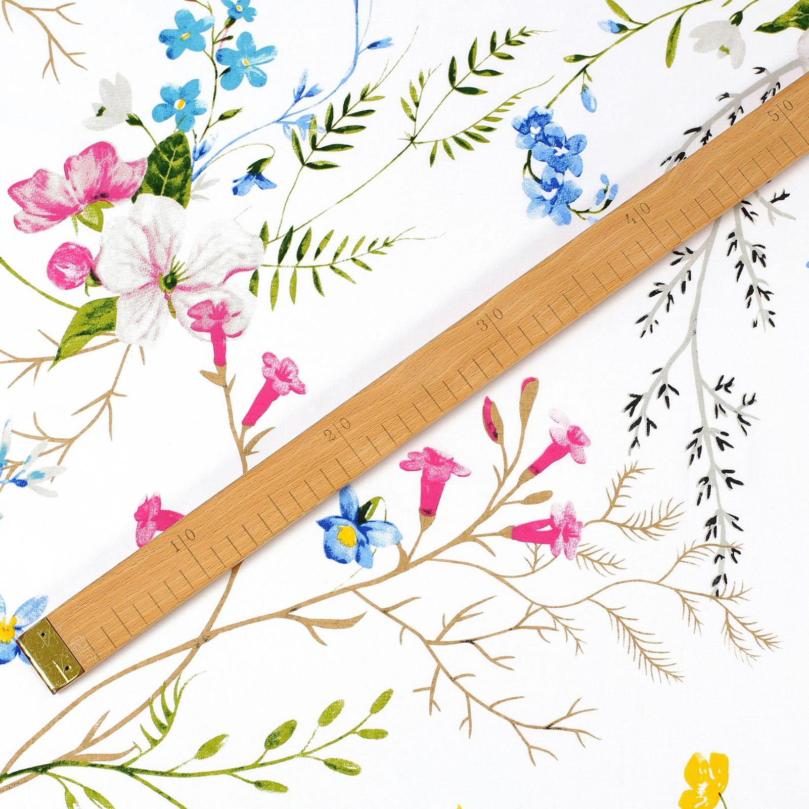 Płótno bawełniane - malowane kwiaty polne