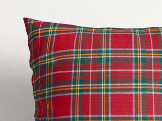 Poszewka na poduszkę dekoracyjna Loneta - duża czerwona kratka