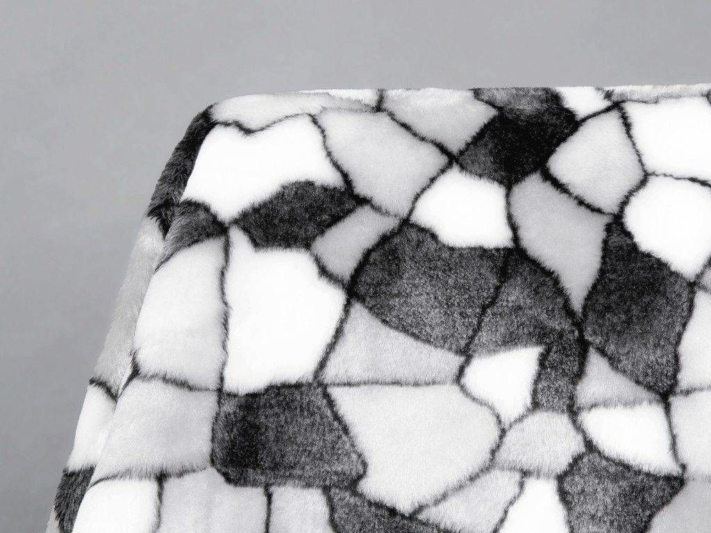 Sztuczne futro o krótkim włosiu na metry - Edelgrey 1 szara mozaika