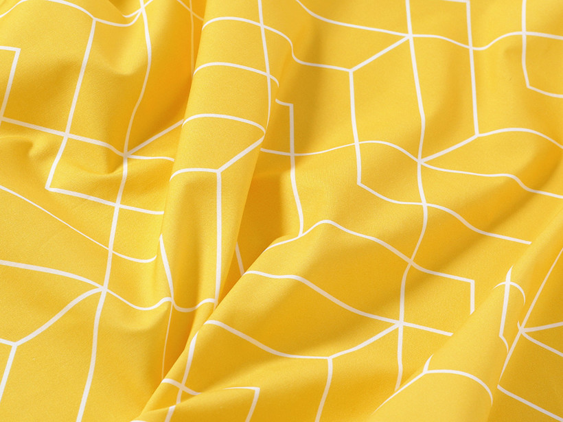 Płótno bawełniane - mozaika na żółtym