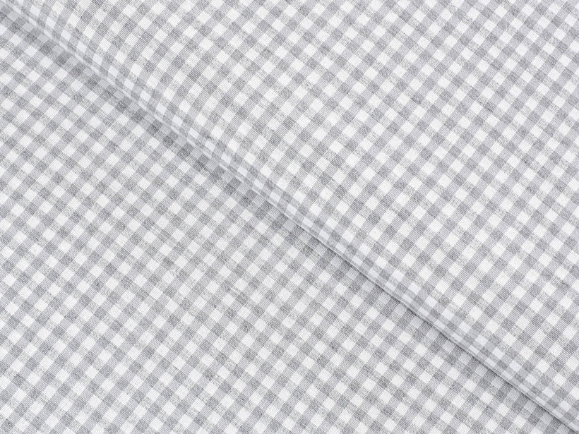 Tkanina dekoracyjna Menorca - mała szaro-biała kratka