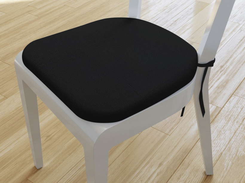 Zaokrąglona poduszka na krzesło 39x37 cm Loneta - czarna