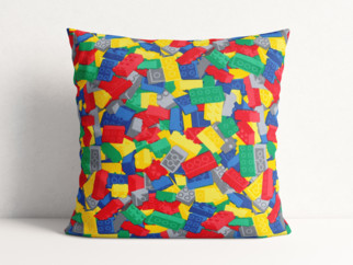 Poszewka na poduszkę bawełniana dla dzieci - kolorowe klocki