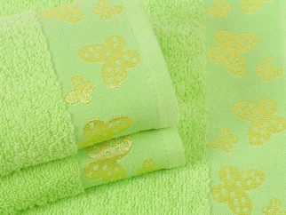 Dziecięcy ręcznik frotte Motyle 30x50 cm - zielony